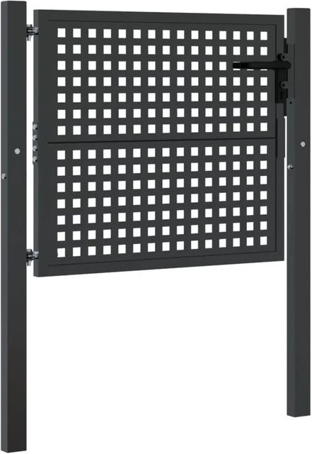 vidaXL Gartentor aus Stahl in Anthrazit mit Drahtgeflecht, B/H: 105 x 125 cm - Bild 1