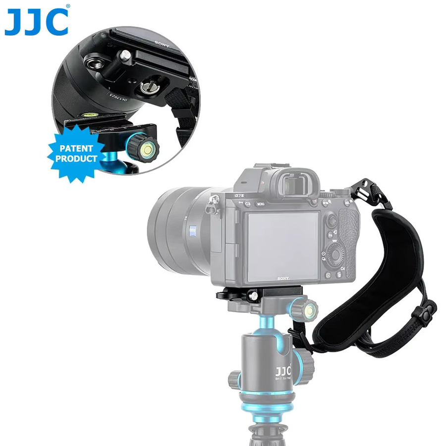 JJC Arca Swiss Schnellwechselplatte mit 1/4 Zoll-20 Schraube, verstellbarem Umhängeband und Verbindungsöse in Schwarz - Bild 5
