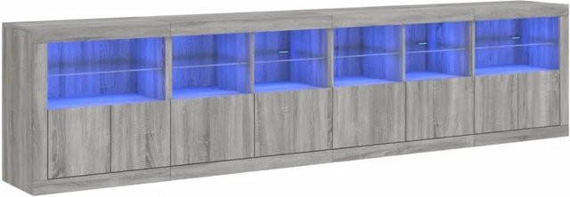 vidaXL Sideboard modern in Grau Sonoma mit integrierter LED-Beleuchtung, B/T/H: 283 x 37 x 67 cm - Bild 1