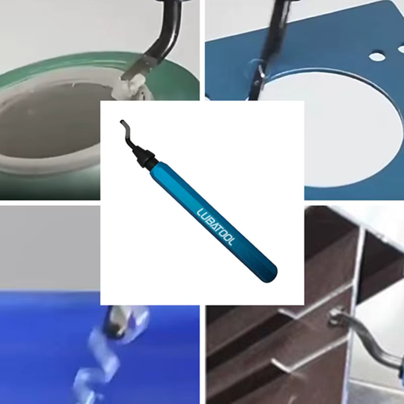 LUBATOOL Entgratungswerkzeug mit 11 HSS-Stahlklingen und 360-Grad-Drehkopf für Metall, Harz, Kunststoff, 3D-Druck und Holz in Blau/Multicolor - Bild 4