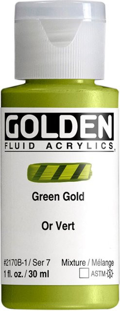 Golden Fluid Acrylfarbe Grüngold von Golden - Bild 1