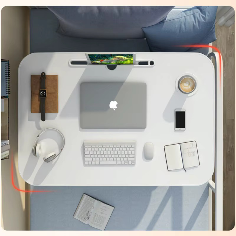LIUSHADUOLA Klappbarer Computertisch aus MDF für Schlafzimmer in Schwarz oder Weiß - Bild 1