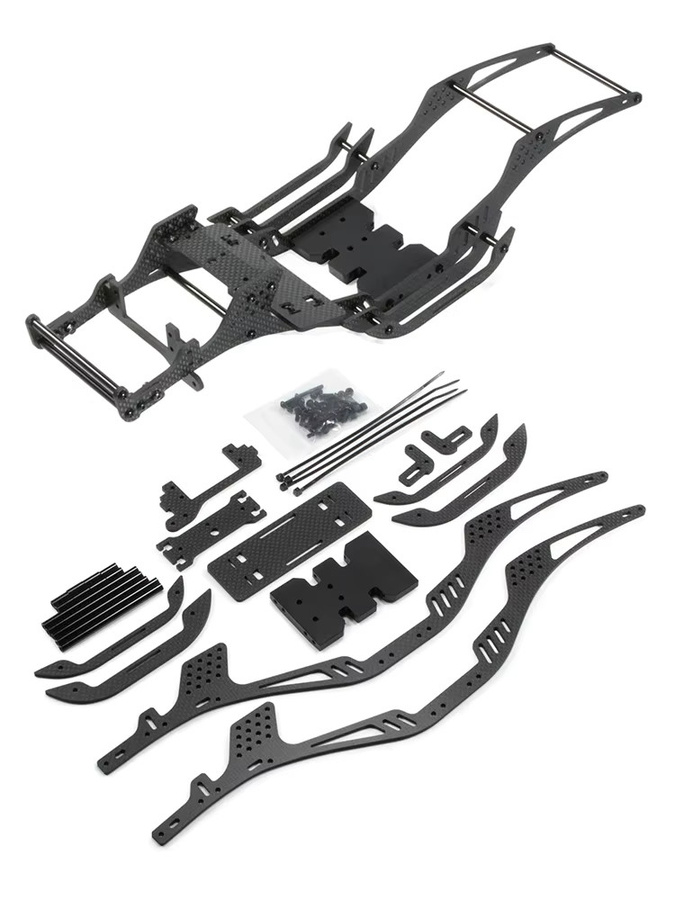 Fimonda Carbonfaser LCG Crawler Chassis Cheater Rigs Bausatz, Schwarz - Bild 3