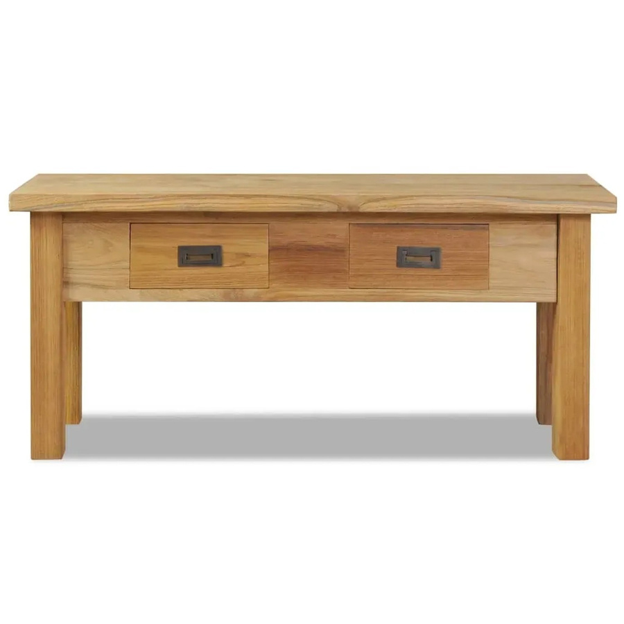 vidaXL Flurbank aus Teak Massivholz in Braun im Kolonialstil, B/T/H: 90 x 30 x 40 cm - Bild 2