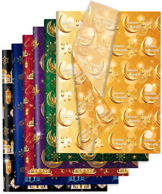 Goldenes Seidenpapier mit Schnebirnen-Motiv für Ramadan und Eid Mubarak Geschenkverpackungen - Bild 1
