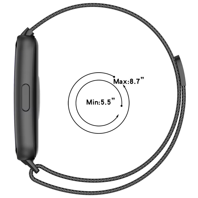 Jansin Uhrenarmband Milanaise, Schwarz, Unisex, Huawei Band - Bild 3