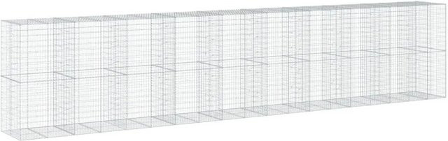 vidaXL Gabione mit Deckel aus verzinktem Eisen in Silber, B/T/H: 950 x 100 x 200 cm - Bild 1
