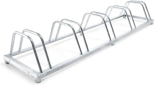 Wiltec Fahrradständer für 5 Fahrräder aus verzinktem Stahl in Silber, Wandmontage, H x B x T: 158 x 395 x 225 cm - Bild 1
