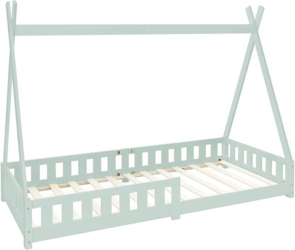 ML-Design Kinderbett Tipi aus Kiefernholz mit Rausfallschutz und Lattenrost, Farbe: Grün, B/T/H: 90 x 200 x 156 cm - Bild 2