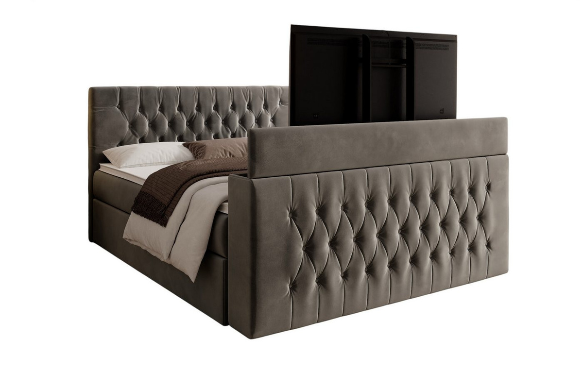 PROMETO Möbel Boxspringbett CHESTER mit TV-Lift und Bettkasten sowie 7-Zonen-Matratze, B/T/H: 180 x 200 cm - Bild 1