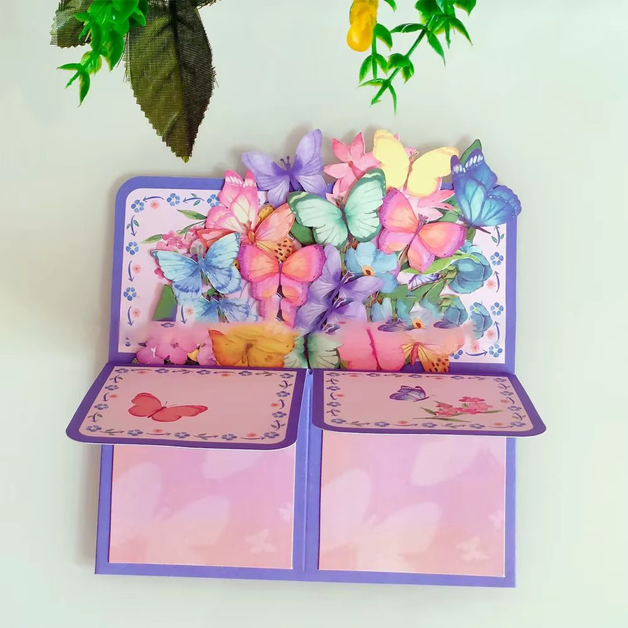 3D Pop-up Grußkarte Kolibri und Blumen zum Muttertag in Multicolour aus Papier - Bild 3