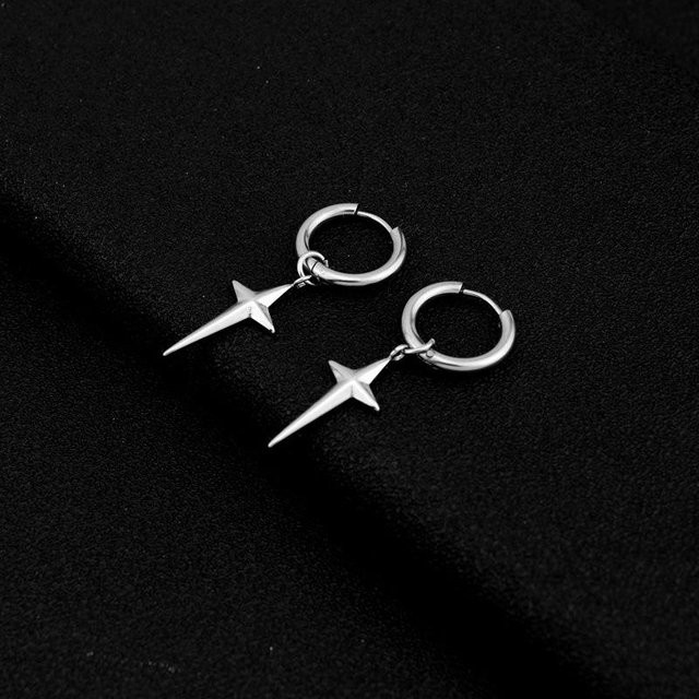 Ohrringe Creolen Edelstahl, Silber, Herren - Bild 1
