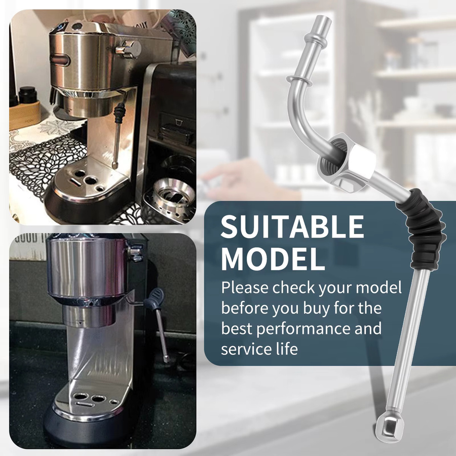 DeLonghi Ersatz-Dampfstab aus Edelstahl mit 2 Düsen in Silber und Schwarz für Kaffeemaschinen 680/685 - Bild 2