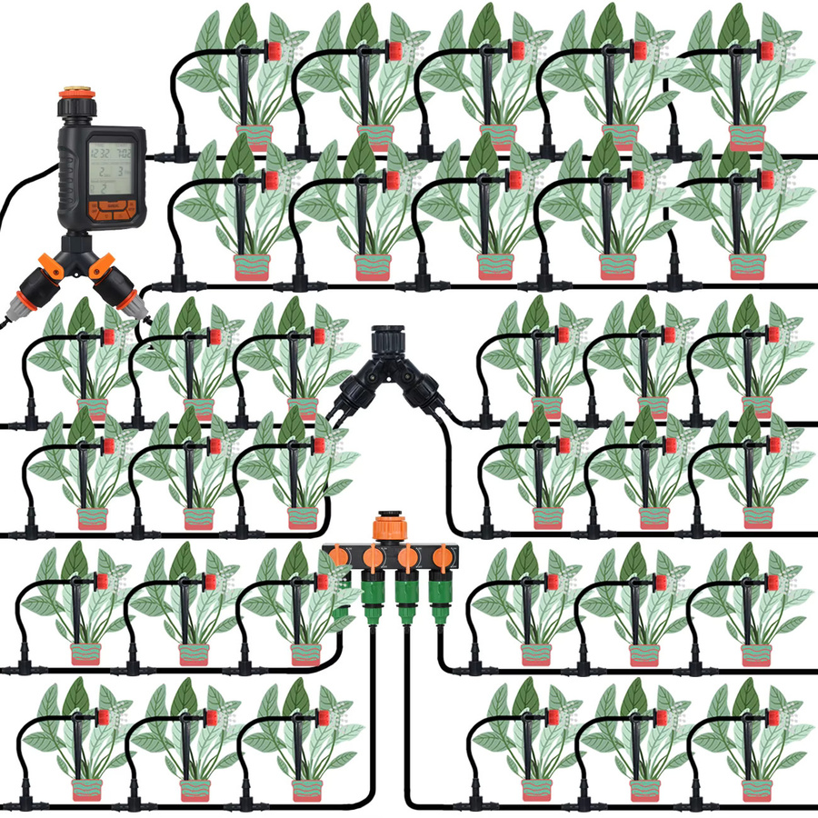 KESLA Mikro-Tropfbewässerungs-Set für Gewächshäuser mit einstellbaren Tropfern und Gartenschlauch in Schwarz - Bild 5