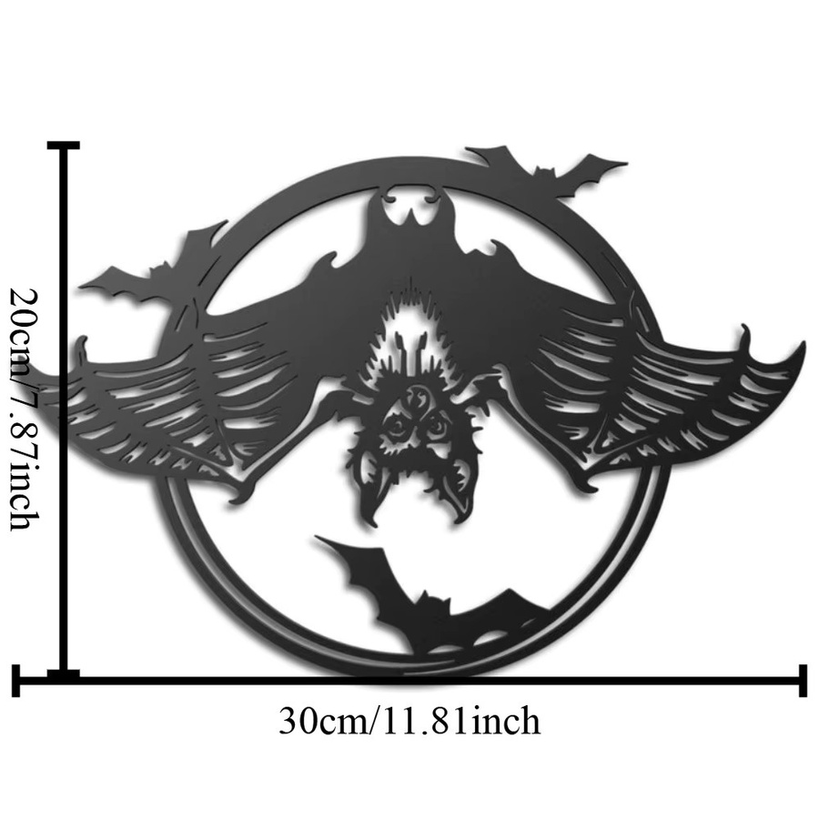 Gotische Metall-Hängedeko Fledermäuse von CIFBUY in Schwarz für Halloween und Wandkunst - Bild 2