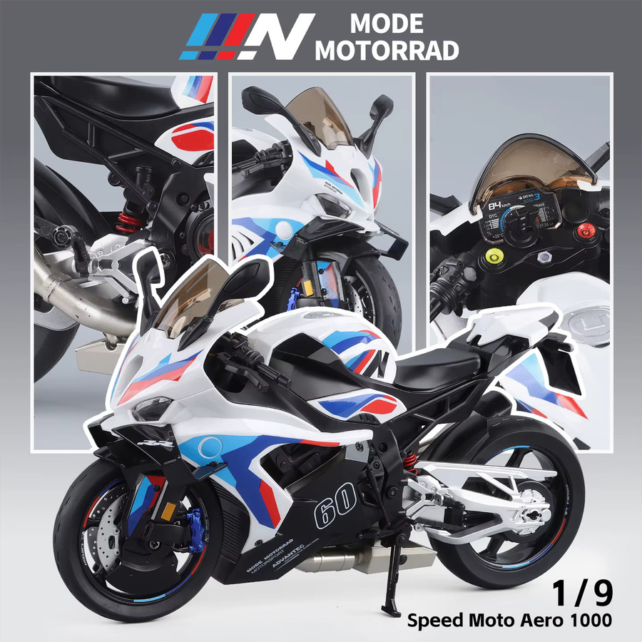 WELLY S1000RR Motorradmodell, 1:9, mit Sprühfunktion, Sound und Licht, ab 8 Jahren - Bild 3