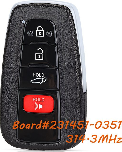 DIYKEY Smart Remote Auto Schlüsselanhänger für Toyota RAV4 und Highlander 231451-0351 Schwarz 314,3 MHz - Bild 1