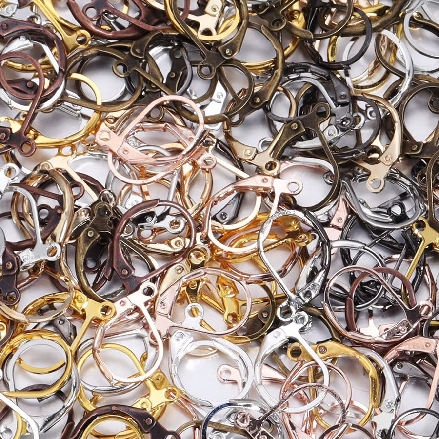 lingsai Ohrringhaken, D-Form, französischer Hebel, Metall, 50 Stück - Bild 3