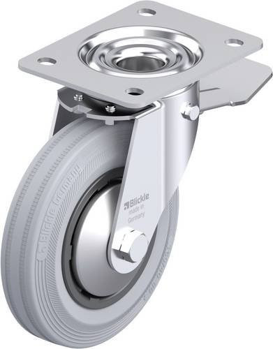 Blickle Stahlblech-Lenkrolle LE-VPP 160G-ST-SG-FA in Grau/Schwarz mit 160 mm Rad-Durchmesser und 135 kg Tragfähigkeit - Bild 1