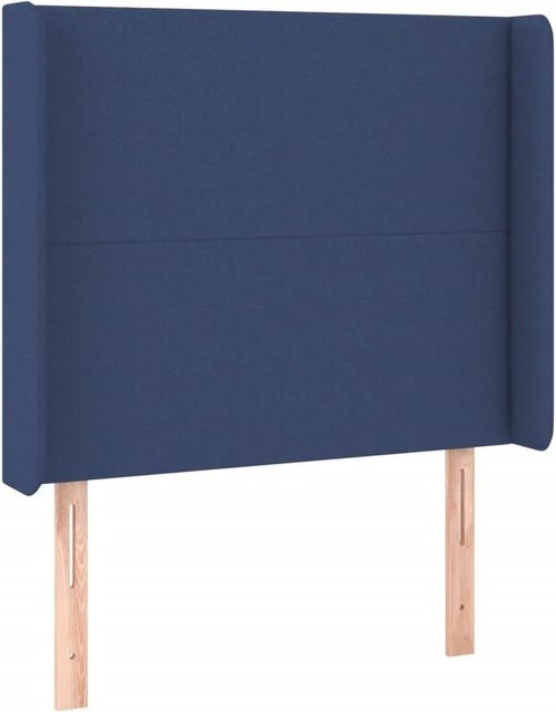 vidaXL LED Kopfteil Blau mit USB-Ladeport und integrierter Beleuchtung, gepolstert aus Stoff, B: 103 cm, T: 16 cm, H: 118-128 cm - Bild 1