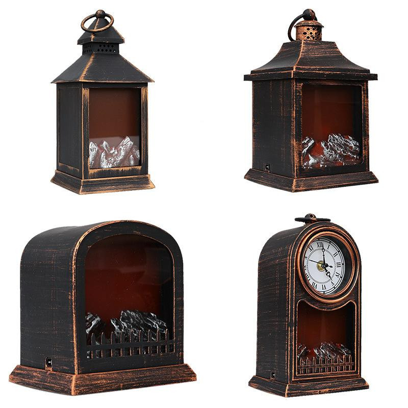 Yiran Furniture Dekorative Kamin-Lichter für Weihnachten und Halloween in Bronze und Braun als Tischdekoration - Bild 3