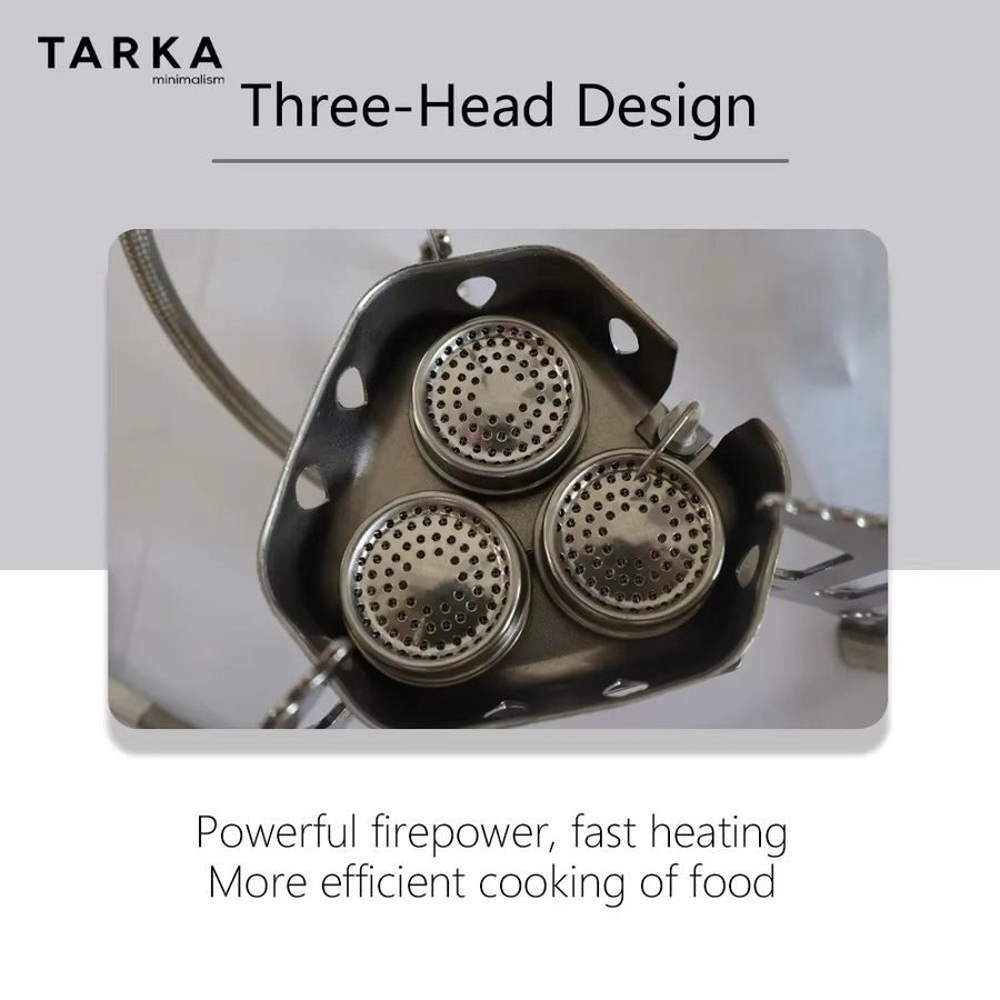 TARKA Camping Gasherd Outdoor mit 6800 W Big Power Brenner, tragbarer Klappherd in Silber - Bild 3