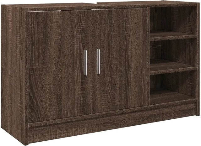 vidaXL Waschbeckenunterschrank in Eiche-Optik, Braun, B/T/H: 90 x 29 x 55 cm - Bild 1