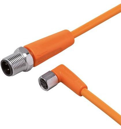 Ifm Electronic EVT259 Verbindungsleitung in Orange, 4-polig, Stecker gerade und Buchse gewinkelt, Länge: 1,5 m - Bild 1