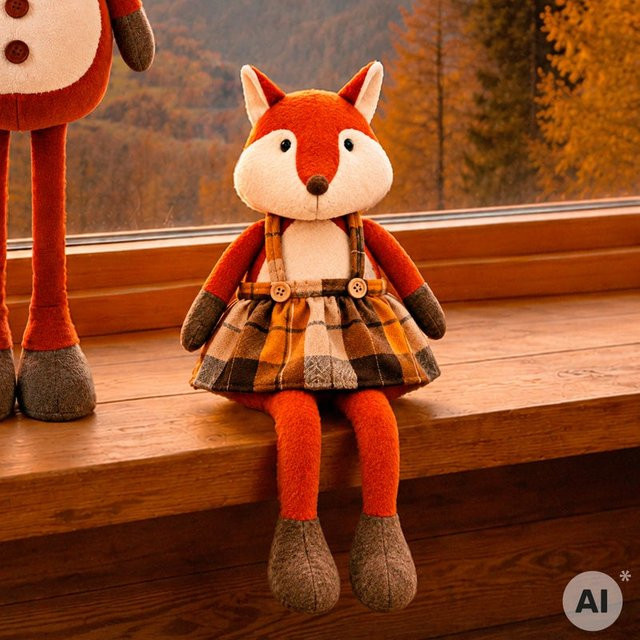 NKD Deko-Kantenhocker Fuchs in Orange, B/T/H: 20 x 15,5 x 31 cm - Bild 1