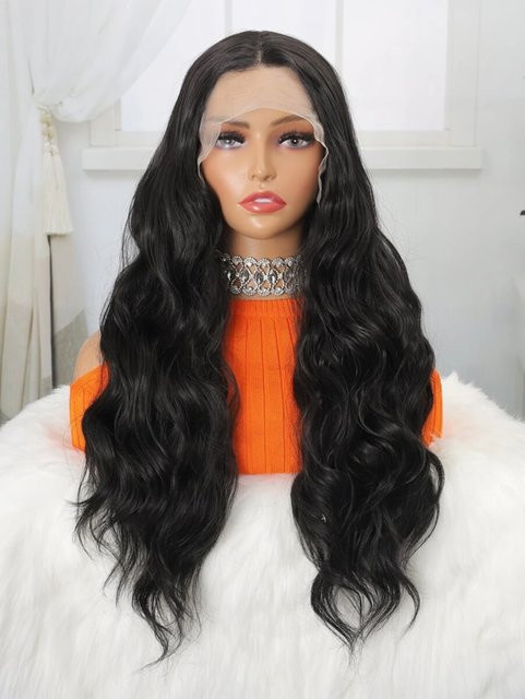 Suri Hair Lace Front Perücke, Synthetisch, Körperwelle, Schwarz - Bild 1