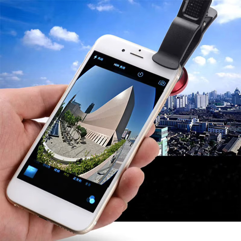 3in1 Kamera Objektiv Set für dein Smartphone mit Fischaugen, Weitwinkel und Makro Linse in Schwarz - Bild 1