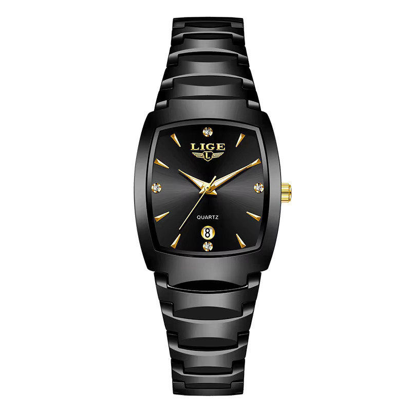 LIGE Armbanduhr, Quarz, Silikon, Schwarz, Damen - Bild 6