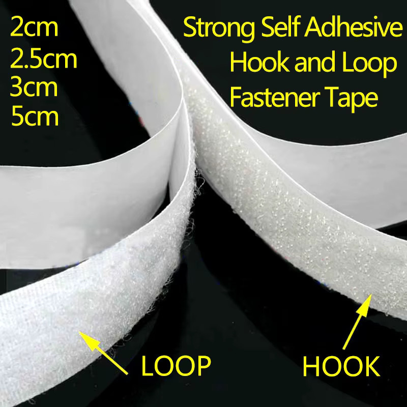 Selbstklebendes Klettband aus Nylon in Weiß, Breite: 20 mm - Bild 2