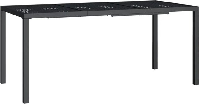 vidaXL Gartentisch aus Stahl in Anthrazit mit Mesh-Design, B/T/H: 165 x 80 x 72 cm - Bild 1