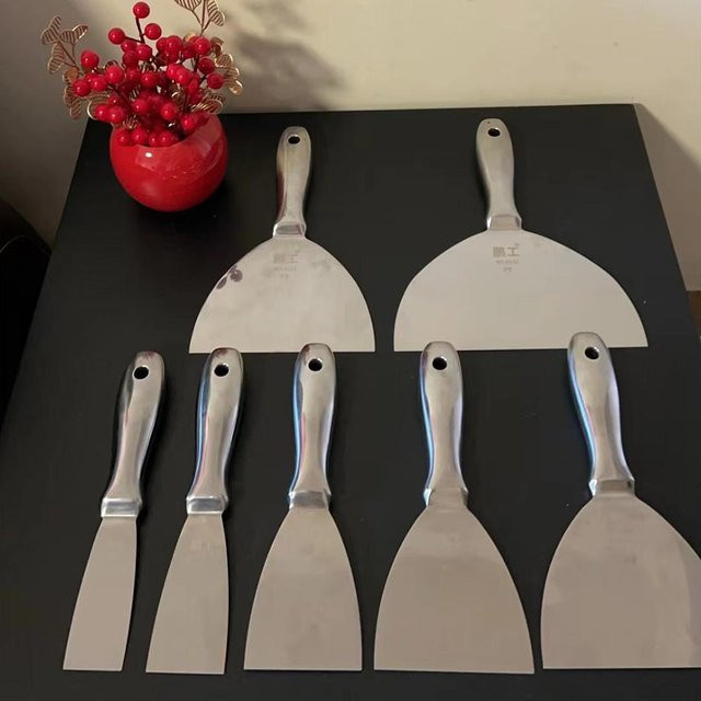 VAKIND Einteiliger Spachtel aus Edelstahl als Farbschaber-Werkzeug und Malermesser zum Spachteln, Flicken und Malen - Bild 1