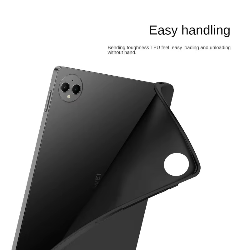 Schutzhülle aus weichem TPU Silikon für Huawei MatePad Pro 12,2 Zoll 2024 (Modell MRO-W00 W10) in Schwarz - Bild 2