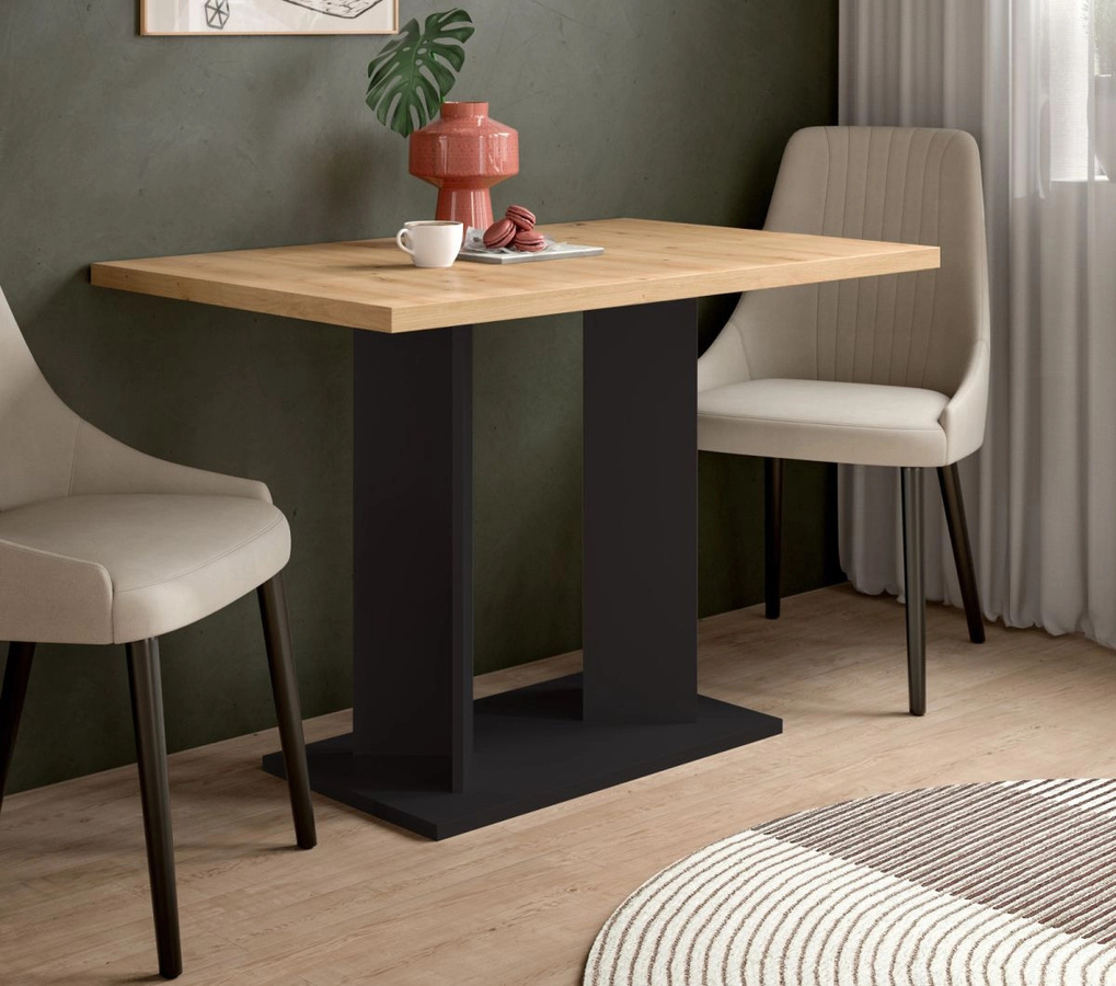 Esstisch Anton von Inn.Furn in Eiche und Schwarz, B/T: 110 x 70 cm - Bild 2