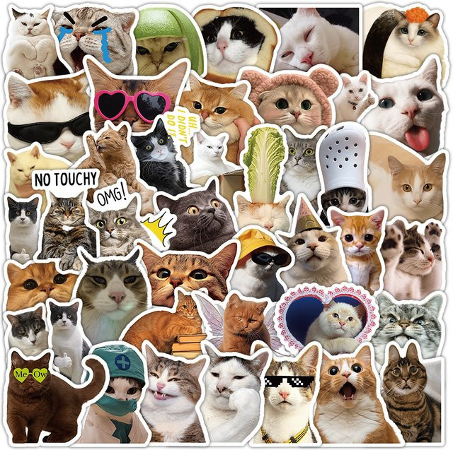 Lustige Katze Aufkleber, Tier Dekoration, multicolour - Bild 1