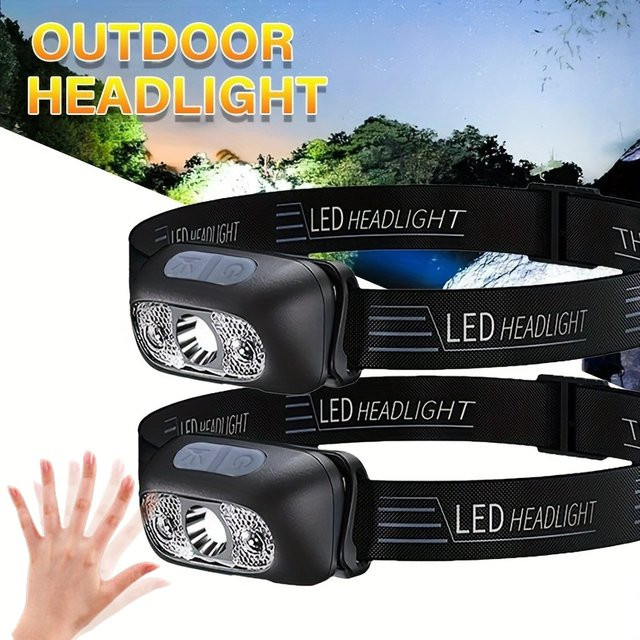 Heinast Mini LED Sensor Scheinwerfer USB aufladbare Kopflampe mit einstellbarem Winkel - Bild 1