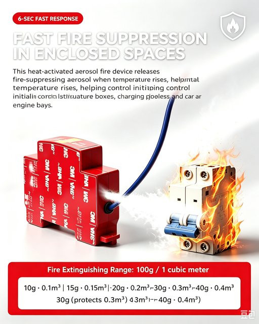 FXCOD Automatischer Brandschutz-Aerosol Feuerlöschschalter für Elektroschalter und Zählerkästen, Rot, 10g-40g - Bild 1
