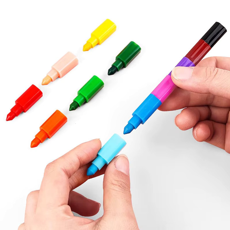 ZYF Regenbogen Kreidestifte in 12 Farben, stapelbare Malstifte für Schule, Büro und kreative Zeichnungen, Mehrfarbig - Bild 2