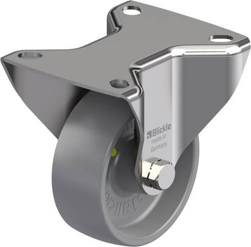 Blickle BX-PO 80G-ELS Edelstahl-Bockrolle, Farbe Silber, Rad-Durchmesser: 80 mm, Tragfähigkeit: 150 kg - Bild 1