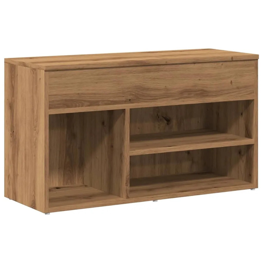 vidaXL Schuhbank Artisan-Eiche in Braun aus Holzwerkstoff, B/T/H: 80 x 30 x 45 cm - Bild 2
