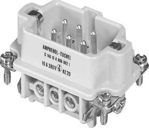 Amphenol Heavy|mate C146 Stifteinsatz mit 6 Polen plus PE in Weiß - Bild 1