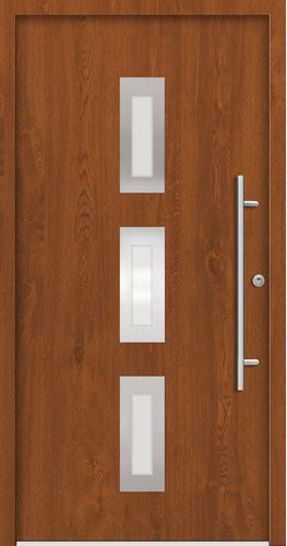 Splendoor Sicherheitshaustür PULA Prime RC2 aus Aluminium in Golden Oak Braun mit Glaseinsatz, Höhe: 210,0 cm, Breite: 110,0 cm, Tiefe: 7,0 cm - Bild 1