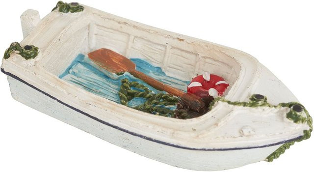HobbyFun Ruderboot Korsika in Weiß aus Polyresin für Tabletop im maritimen Design - Bild 1