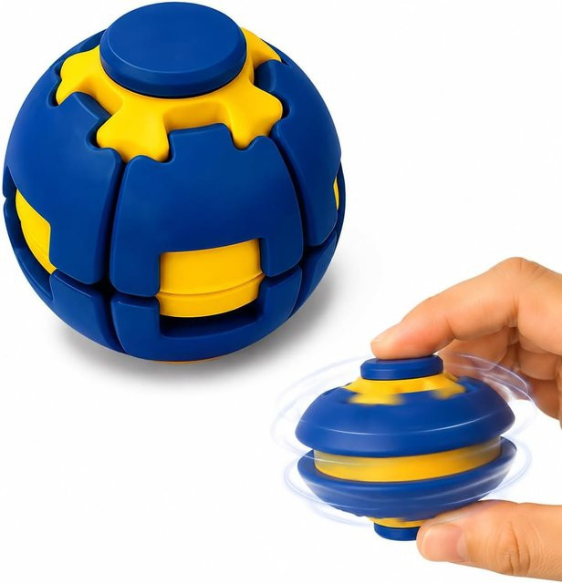 3D Drehbarer Fidget Ball, Stressabbau Spielzeug, blau - Bild 1