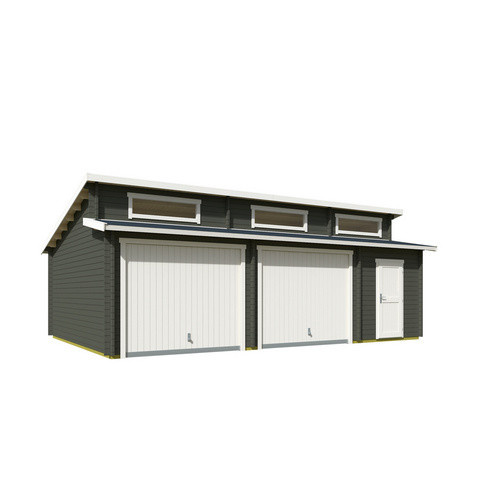 Blockgarage Lasita Maja Hawaii mit Schwingtoren in Grau-Grün, B/T: 820 x 579,6 cm - Bild 2