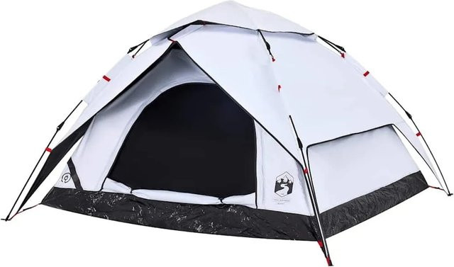 vidaXL Kuppel-Campingzelt für 5 Personen in Weiß mit Verdunkelung und Quick Release System - Bild 1
