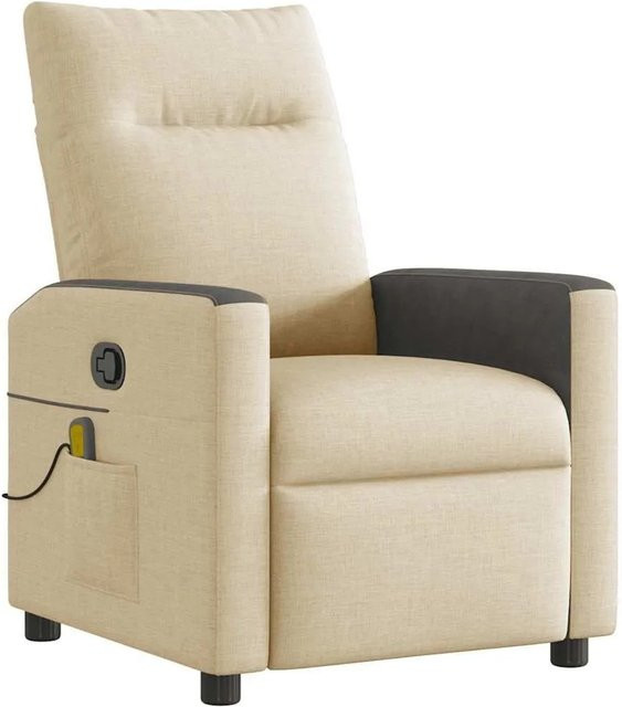 vidaXL Massagesessel in Creme mit Stoffbezug und Armlehnen - Bild 1